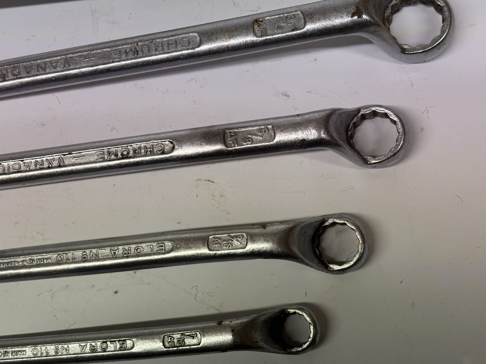 SET OF 5 ELORA AF RING SPANNERS No 110 SIZE 3/8″ UPTO 7/8″