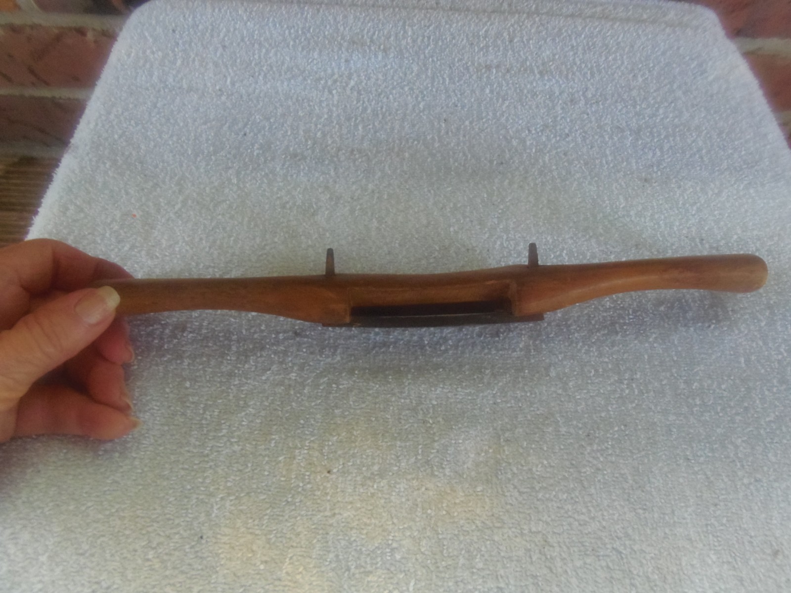 Antique Fine Wood Shaving/Peeler Hand Tool, 10.5″ Long, Wood Handles