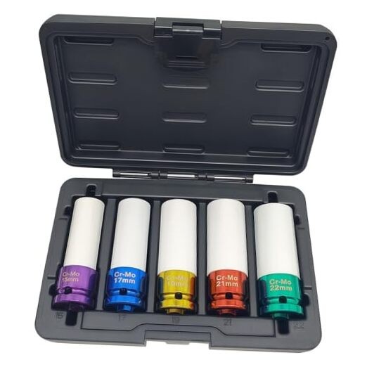 5PCS 1/2″ 15mm 17mm 19mm 21mm 22mm Impact Drive Lug Nut 5PCS 15 17 19 21 22mm