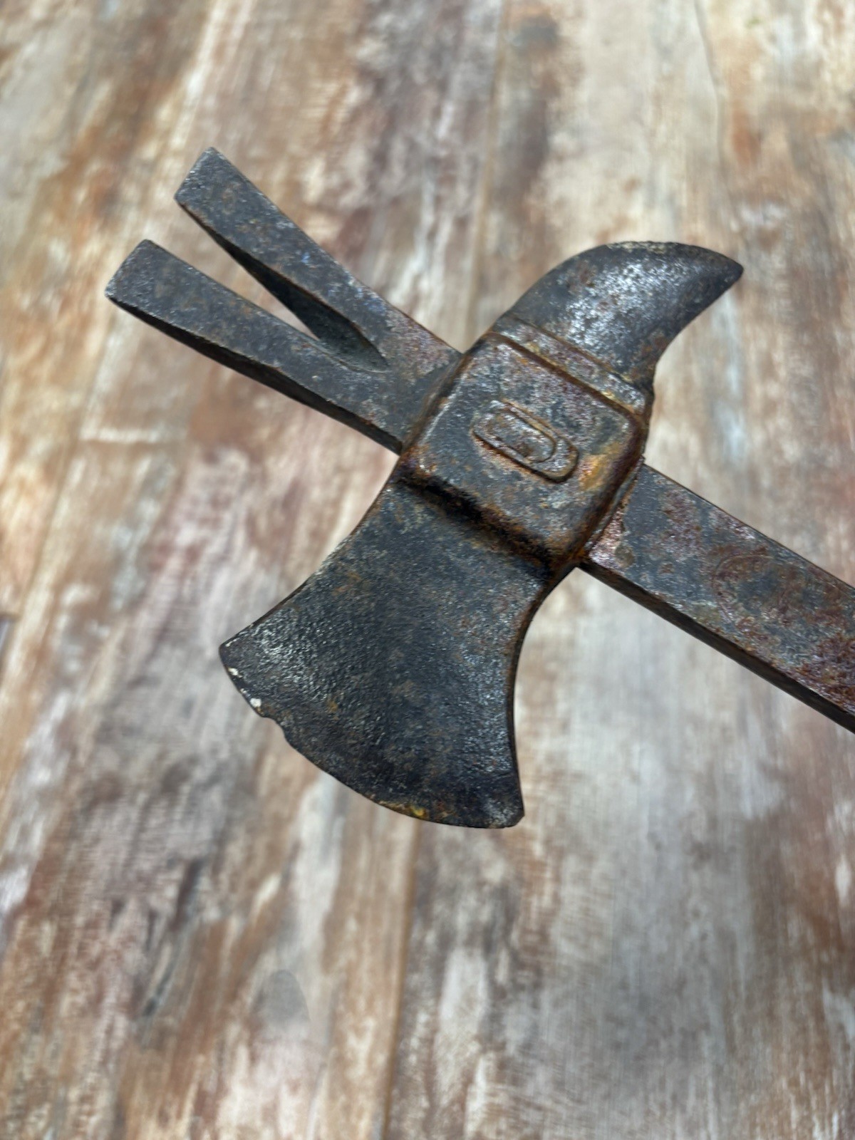 Antique Bridgeport Hardware Mfg Co Axe Crate Tool Hammer Pry Bar