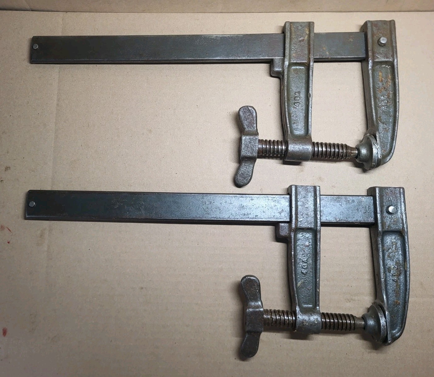 Early ANTIQUE BAR CLAMPS Set HEAVY DUTY TOOLS • HARTFORD 16″ ☆ USA