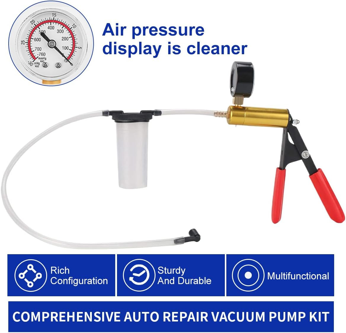 Brake Bleeder Kit with Hand Held Vacuum Pump and Adapters, with Vacuum Brake Ble
