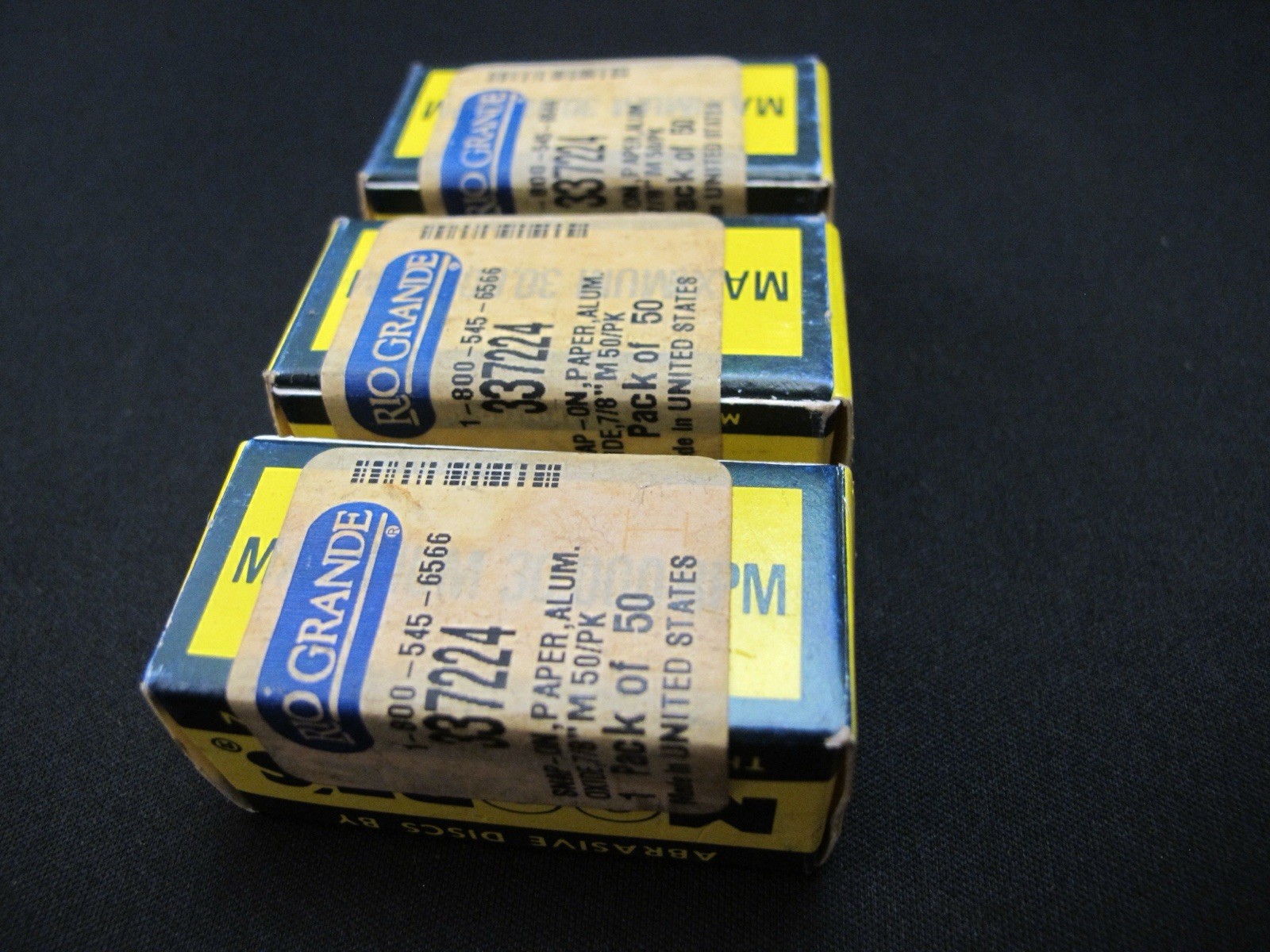 Lot of 3 Moore’s Discs 7/8″ Medium Aluminum Oxide Brass Center Snap-On Jewelry