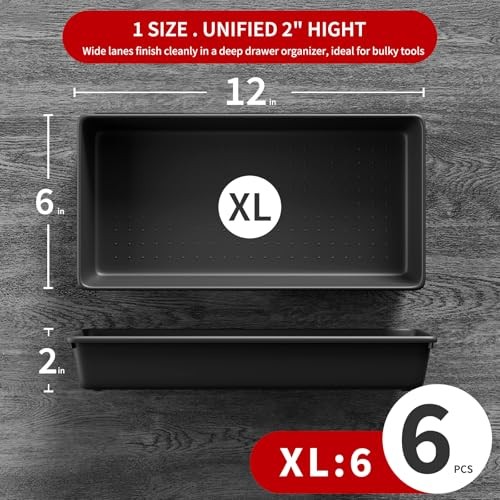 【6 PCS Extra-Large】 Tool Box Drawer Organizer Trays with Non-slip 6PCS(XL)
