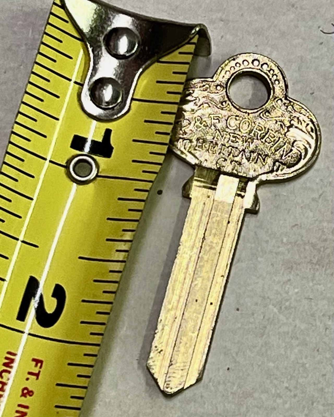 1 Antique Vintage P&F Corbin New Britain CT Key Blank Ornate Keyblank Locksmith