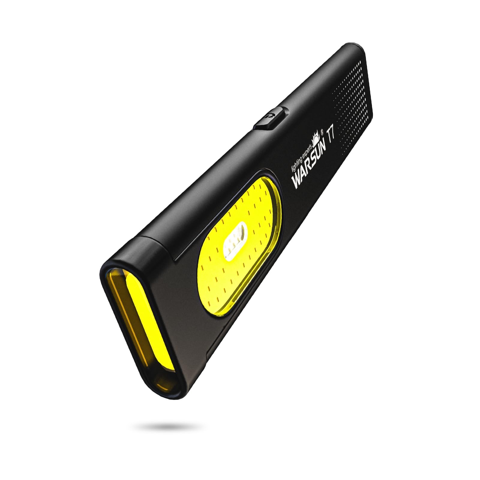 WARSUN T7 Flat Rechargeable Flashlight, Slim Pocket LED EDC Light Black-1Pcs