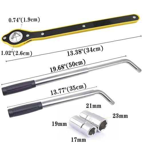 4PCS Car Wrench Set,14-20Inch Telescoping Lug Nut Wheel Wrench with Standard