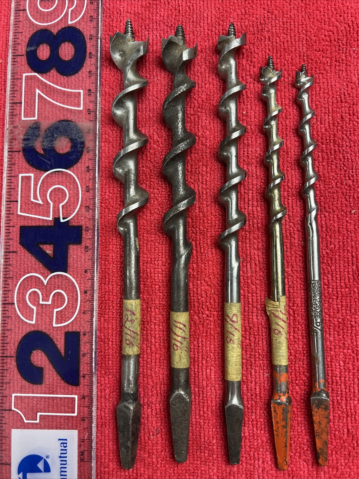 🔥 Vintage 5pcs Hand Brace Auger Bits 4 Jaw Fuller Brace