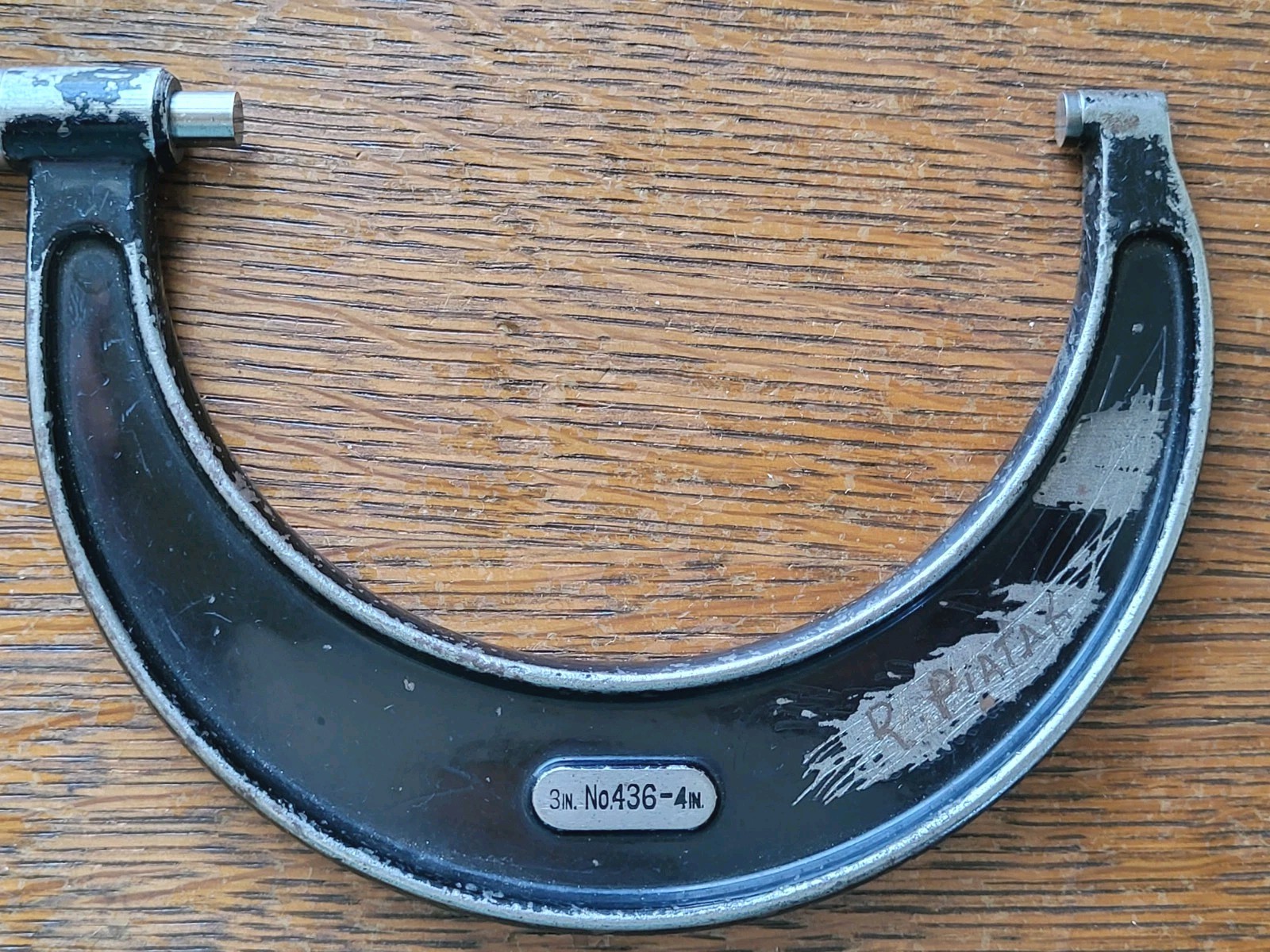 Vintage L. S. Starrett No. 436 Outside Micrometer 3-4″ w/Wrench Machinist Tool
