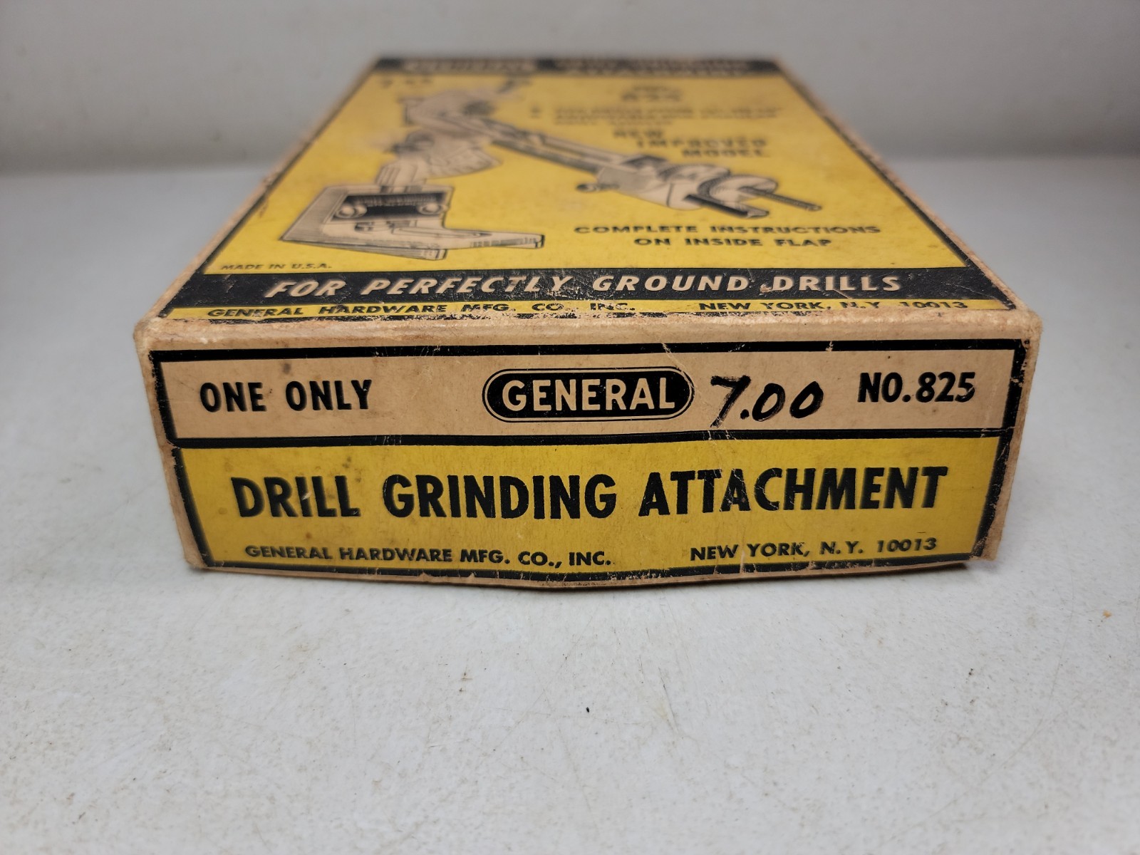 Vintage General Hardware Co No 825 Drill Grinder Attachment & Original Box