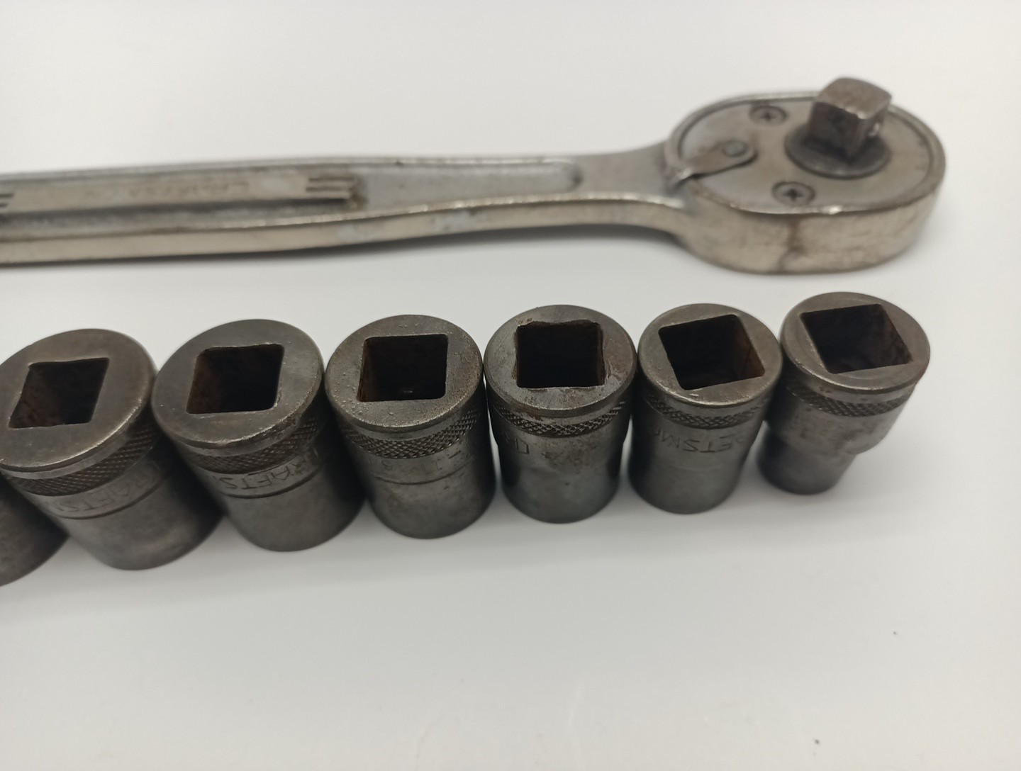 Vintage 1930s – 40s Craftsman Ratchet Circle U (Plomb) + 1/2″ Drive Socket Set