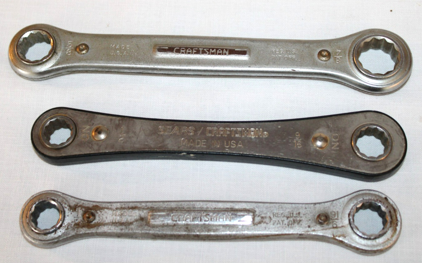 3-Craftsman Ratchet Double Box-End 12 Point Wrenches 2-1/2″x9/16″ 1-5/8″x3/4″ #5