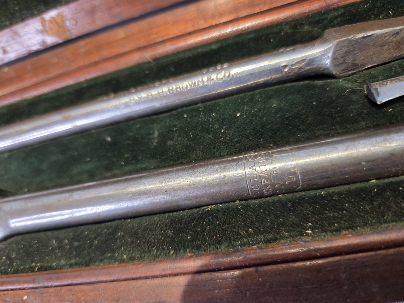 Antique Clark Brown Model Expansive Auger Bit Set R.H. Brown & Co USA in Case