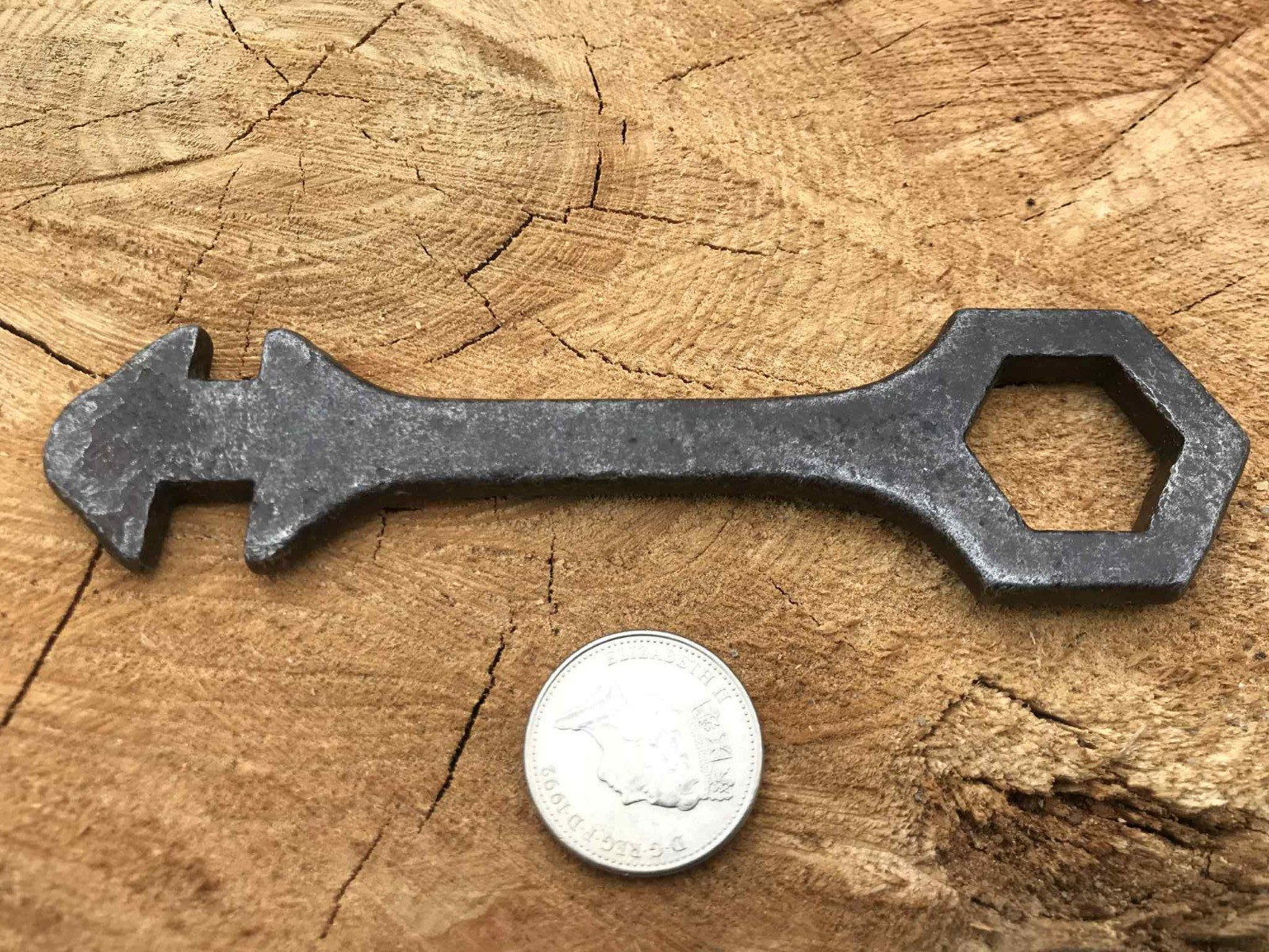 Antique Hex Spanner Wrench Socket Coach Carriage Wheelwright or Farm Machinery