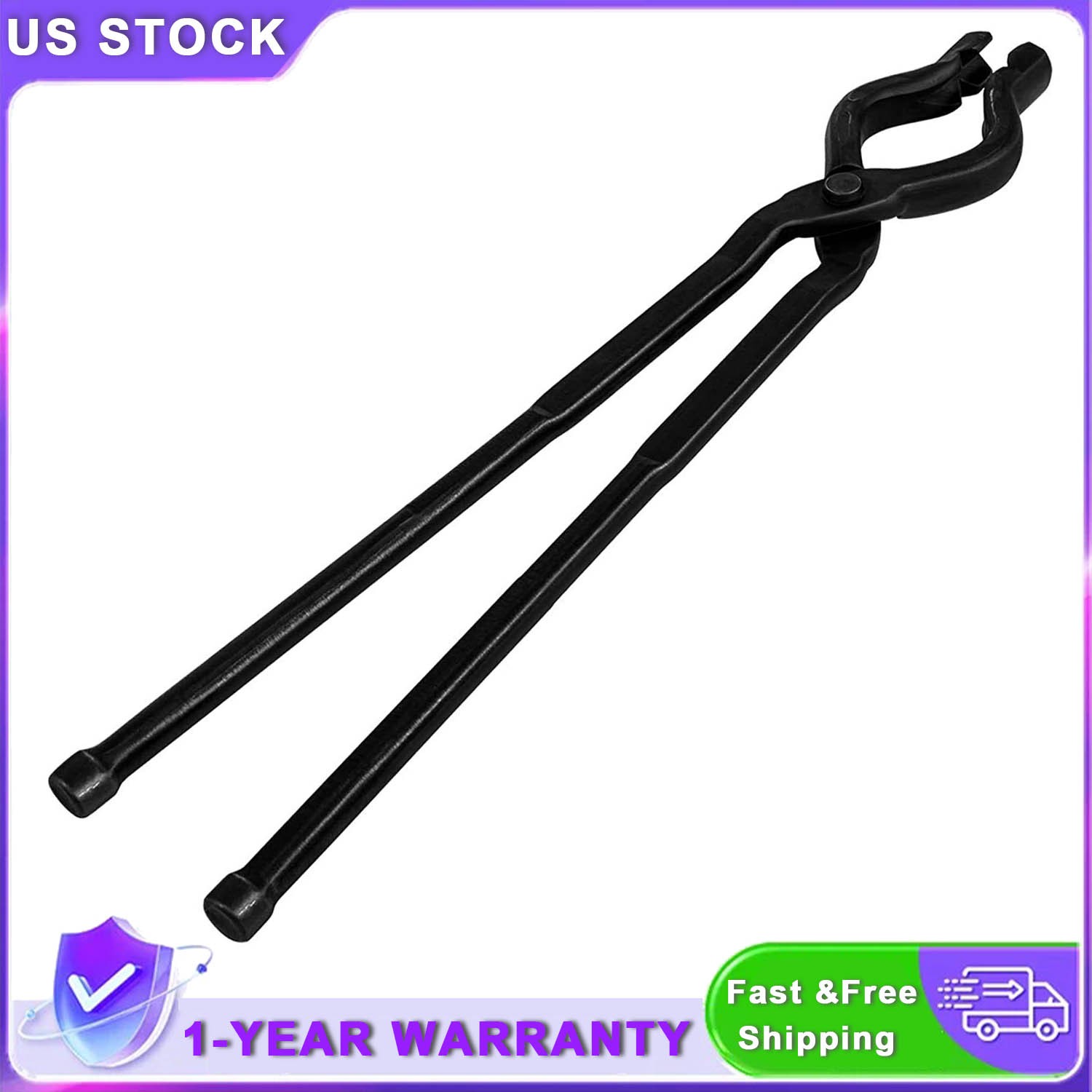 17″ Better Forge Tongs Knife Making V-Bit Bolt Blacksmith Tongs Wolf Jaw Tongs