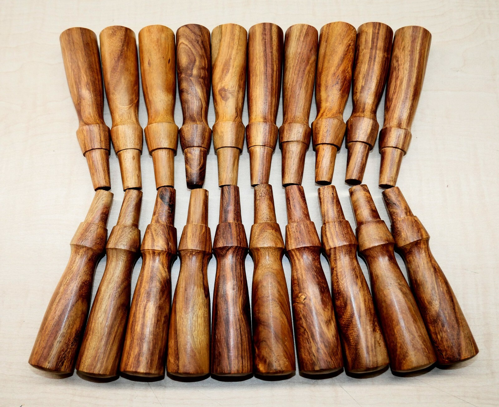 LOT OF 20 NEW ROSEWOOD SOCKET CHISEL HANDLES FOR TOOL RESTORATION