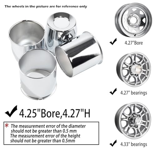 4Pcs 4.25inch Trailer Wheel 4.25″ OD (2 concave 2 open styles) Mirror Polished