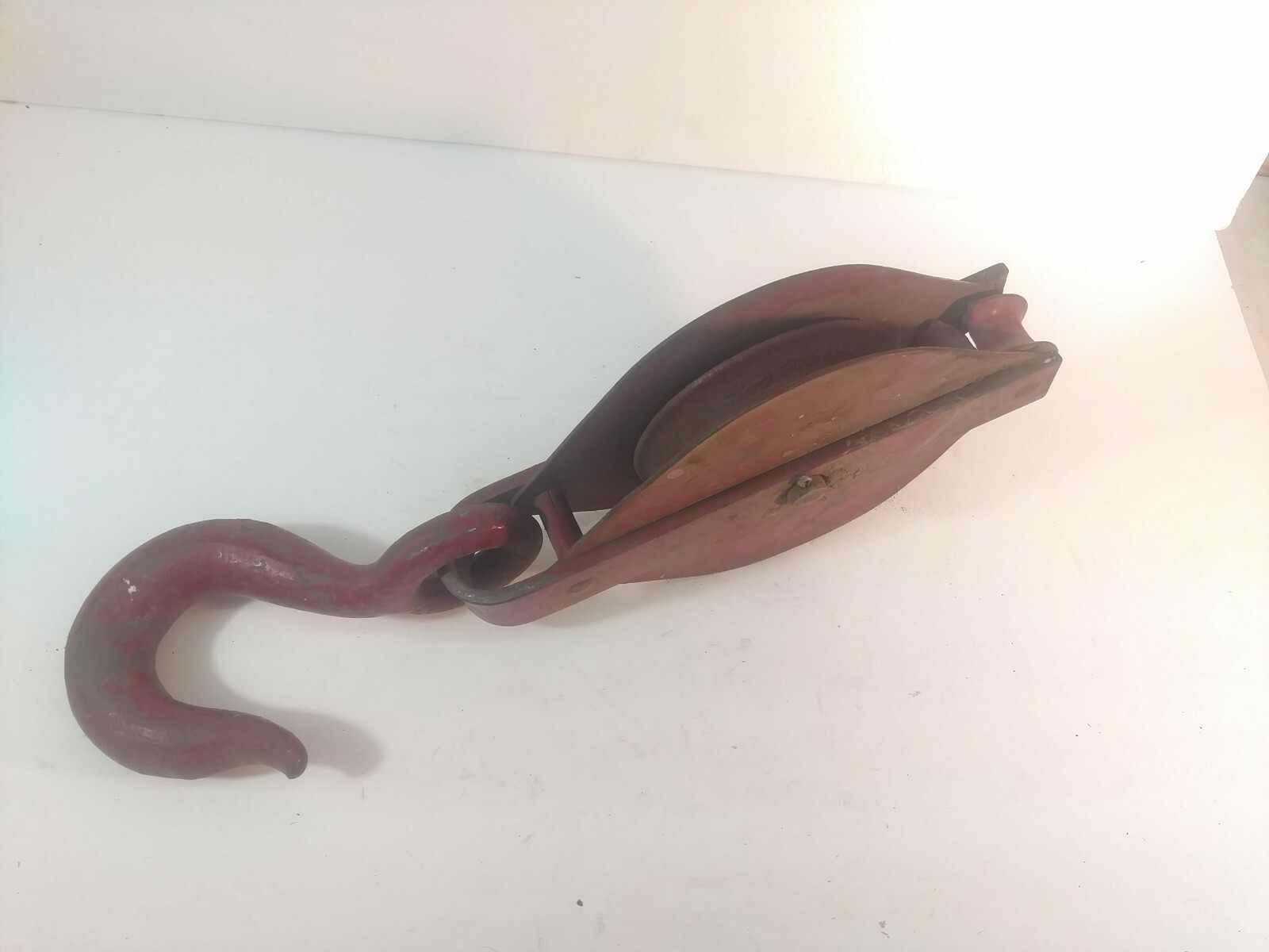 Moline Iron Works Large Pulley With Heavy Hook