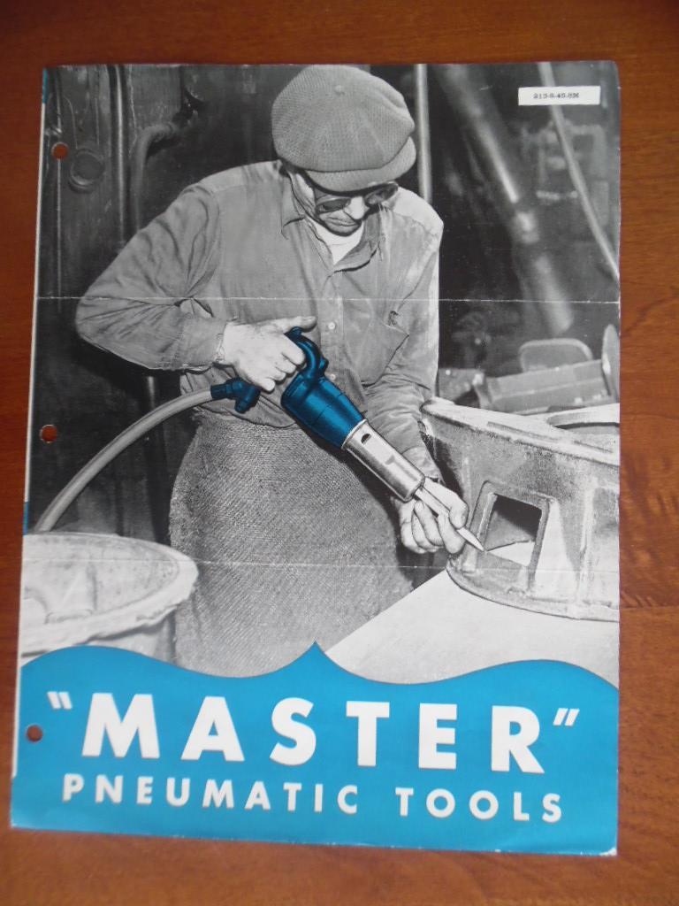 1940s Master Tool Co. Pneumatic Tools Catalog Brochure Hammers Grinders Vintage