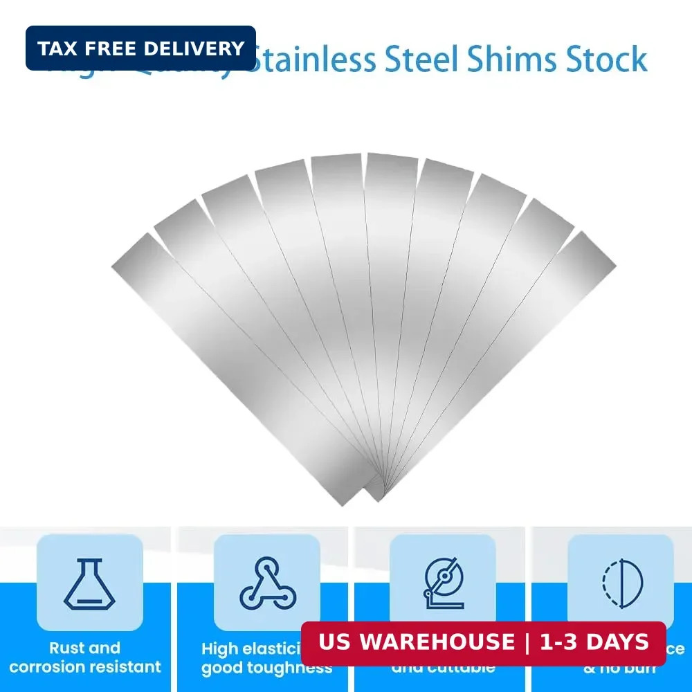 30PCS Shim Stock Assortment,Stainless Steel Metal Shim,10 thicknesses Thin Metal