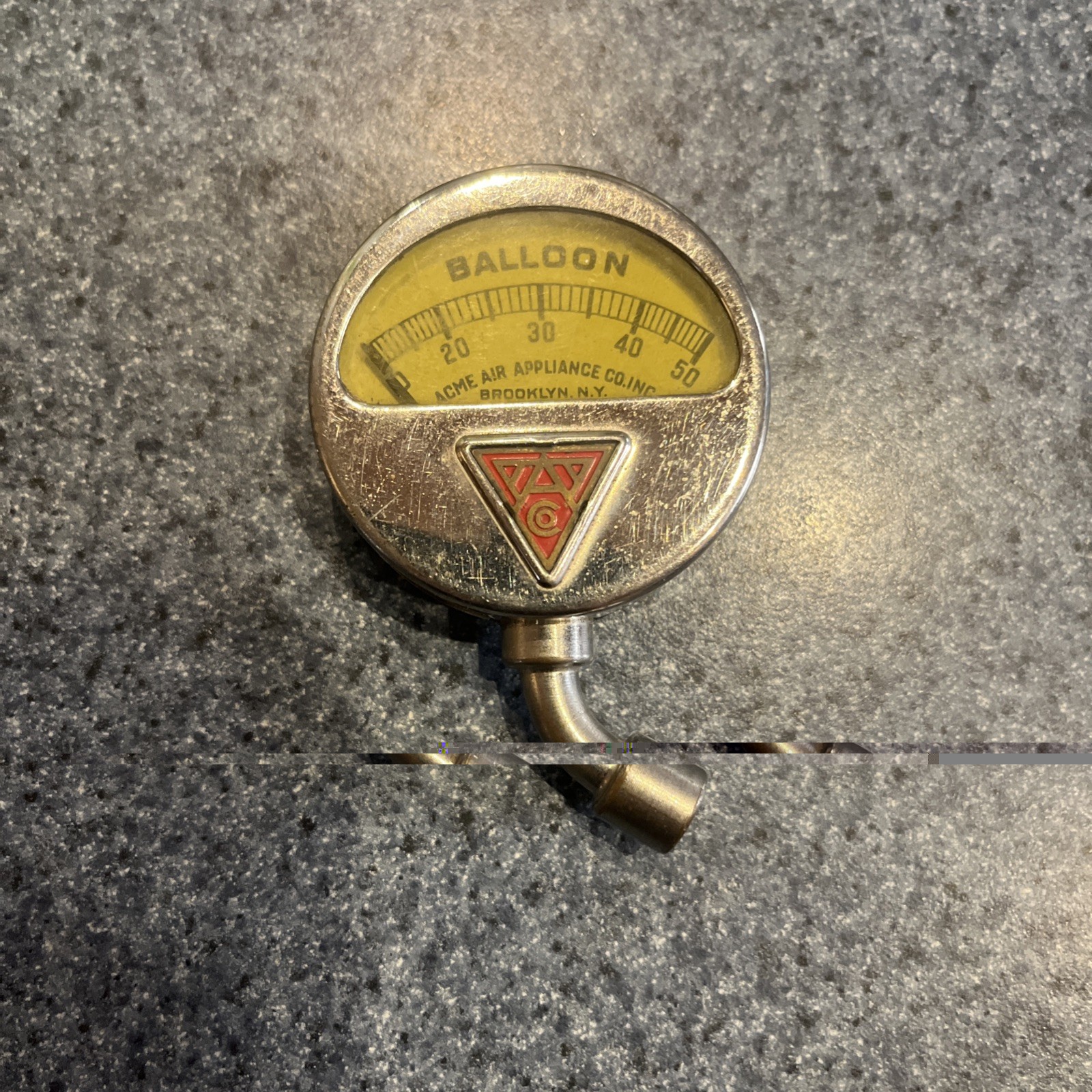 Vintage Acme Balloon Air Pressure Gauge Brooklyn NY Box-101.