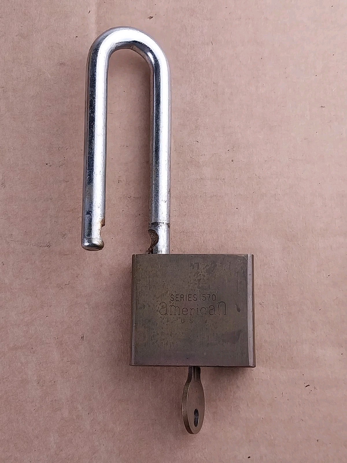 Vintage Junkunc Bros American Lock Co USA Brass Padlock With Key Series 570