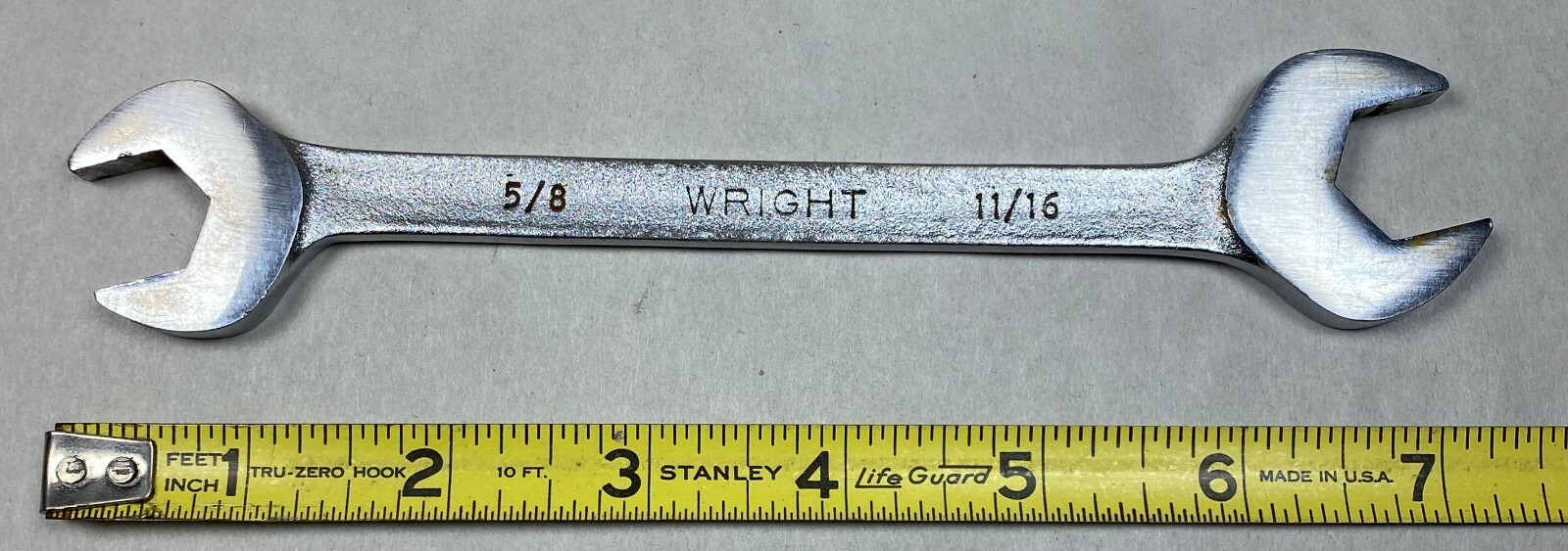 Vintage Wright Tools 1322 – Open End Wrench 5/8″ x 11/16″ Made in USA Tool Nice