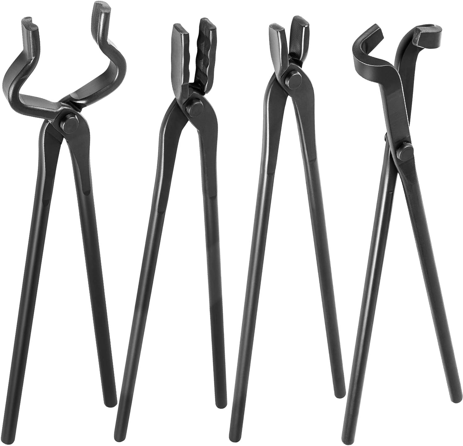4PC Knife Making Tongs Set Bladesmith Blacksmith Tongs Tool for Anvil Vise Forge