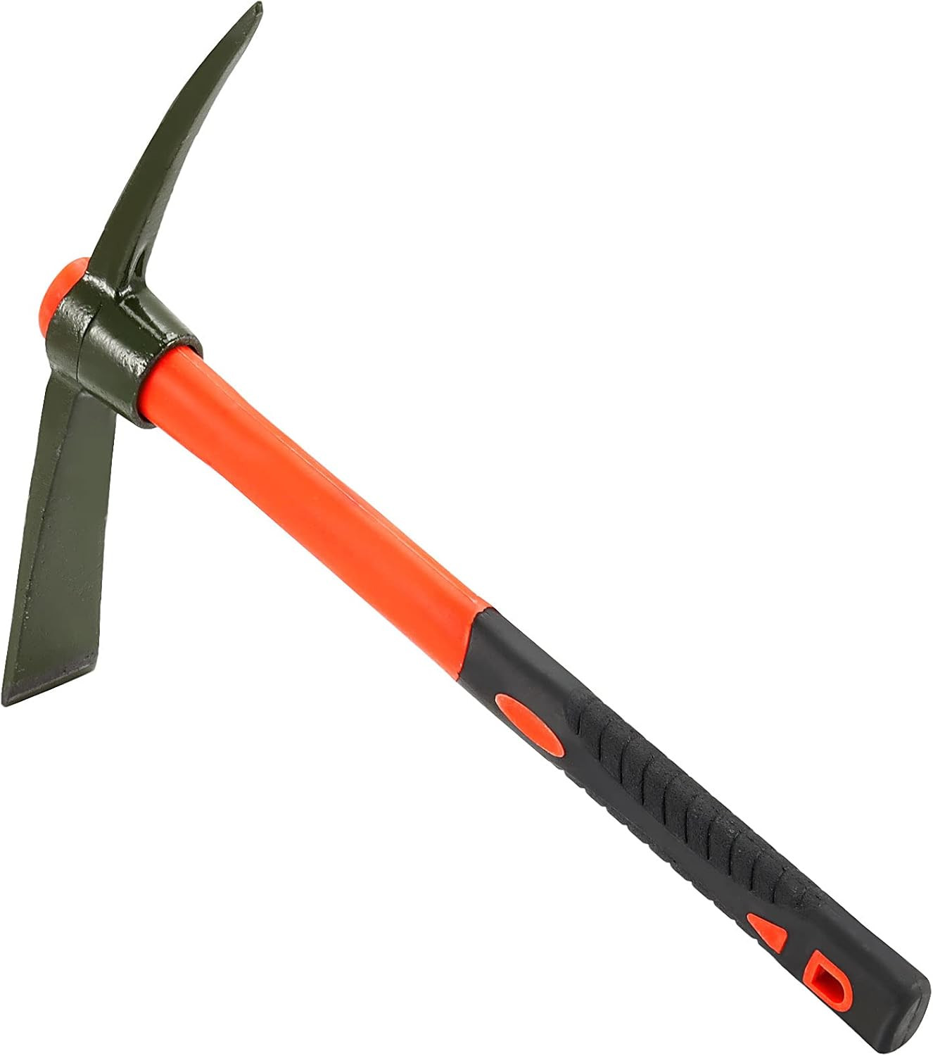15 Inch Pick Mattock Hoe, 1.5Lbs Forged Adze Pick with Fiberglass Handle,Weeding