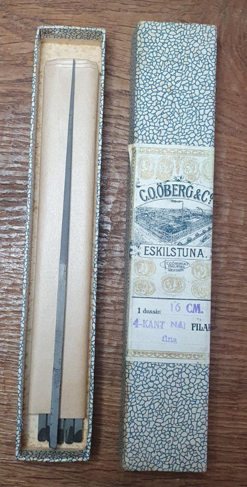 NOS Oberg Eskilstuna 6 Square Needle Files – Original Box – Fine Cut – Unused