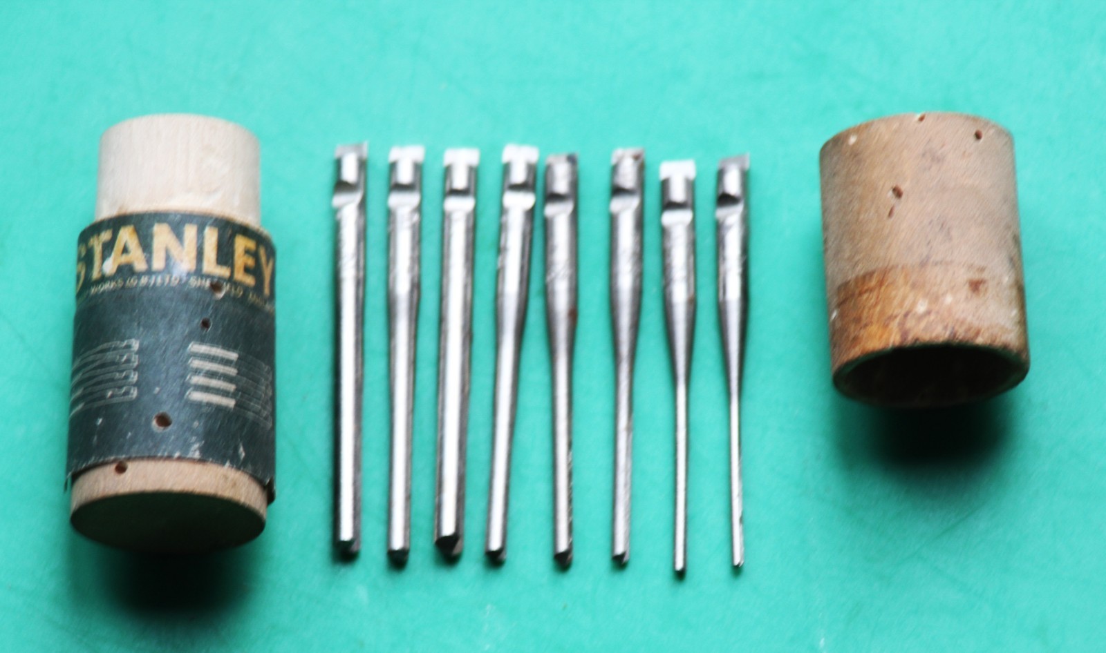 VINTAGE STANLEY NO 9 8 DRILL BITS FOR STANLEY PUSH DRILL