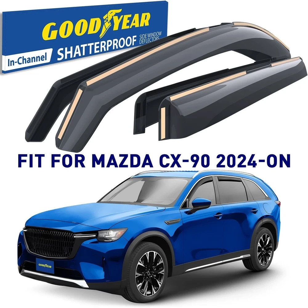 Goodyear Shatterproof in-Channel Window Deflectors for Mazda CX-90 2024-2026,…