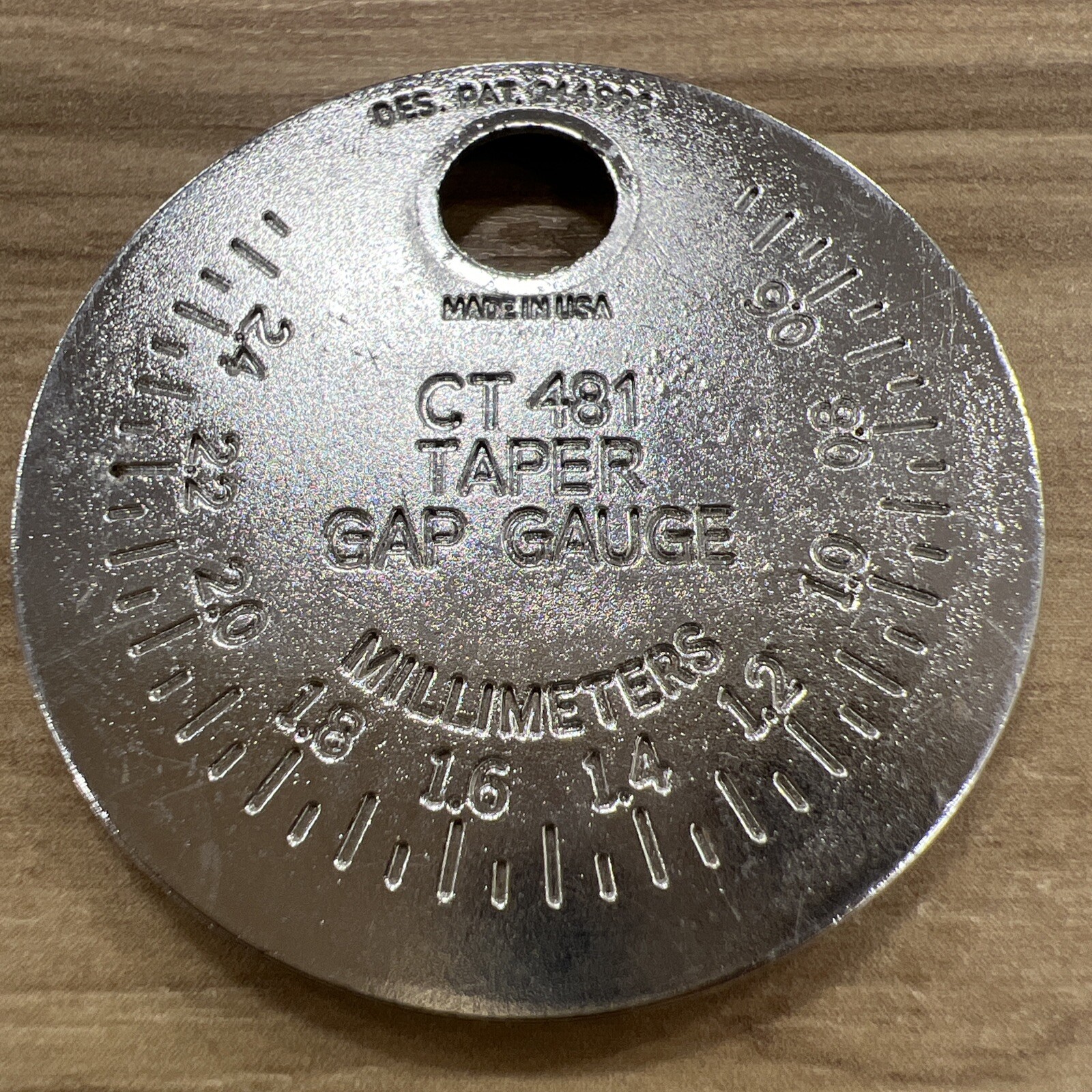 Champion Logo CT481 Taper Gap Gauge Made In USA Millimeters Inches Gap Opener