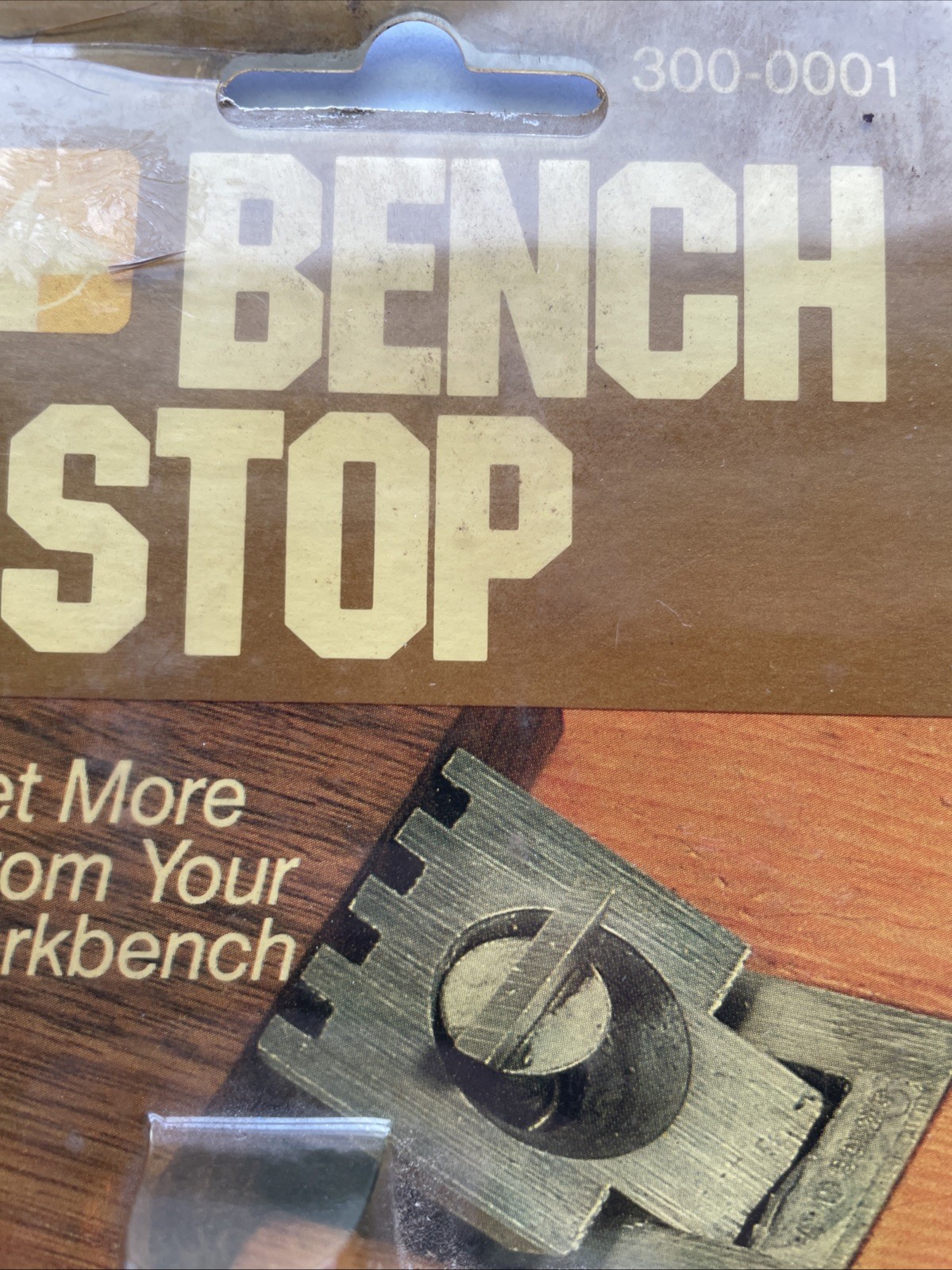 NOS Vintage Bench Stop Dog Wood Stopper Toothed Made in Taiwan 300-0001