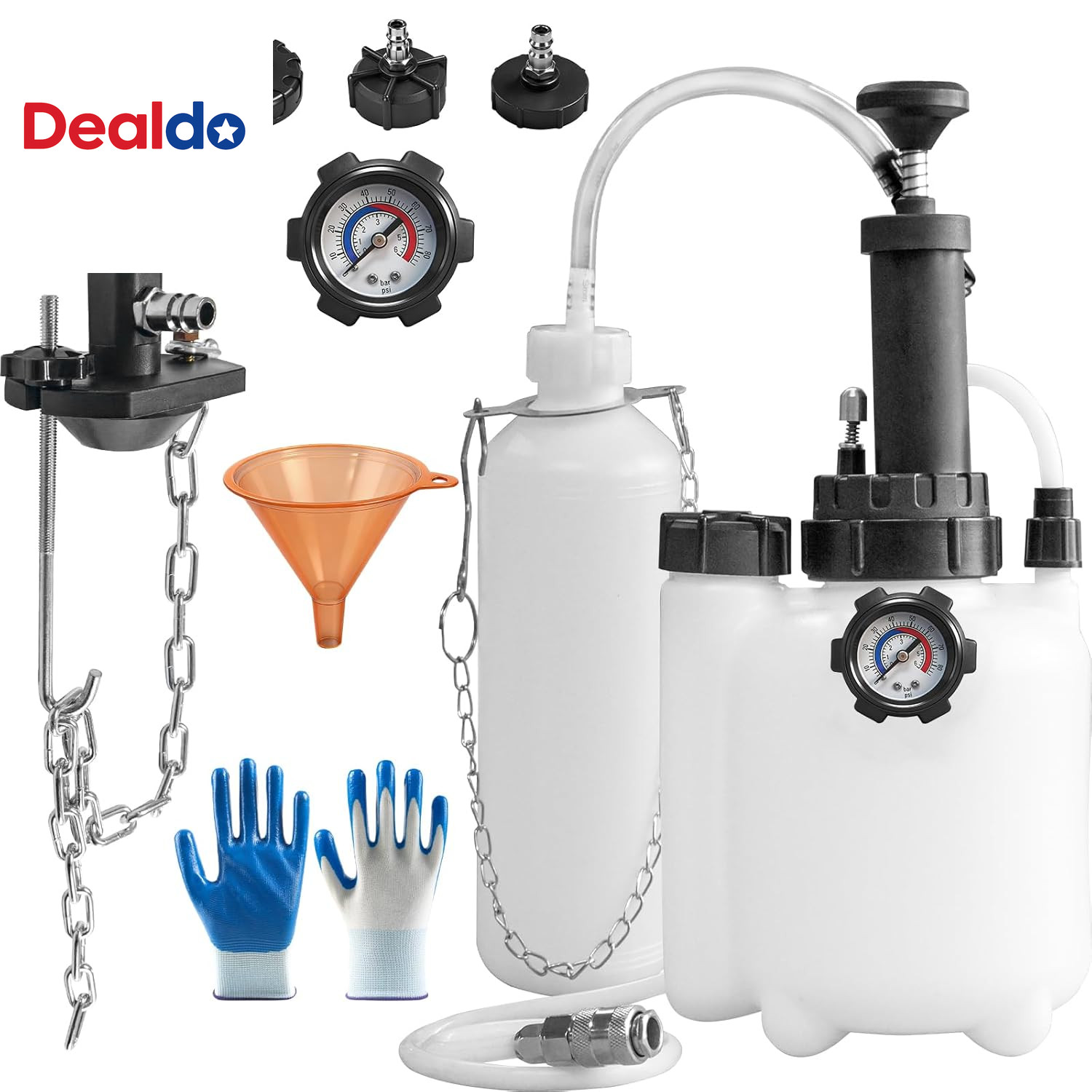 3L Brake Bleeder Kit, Manual Brake Bleeder Vacuum Pump Kit, with 1L Brake Bleede