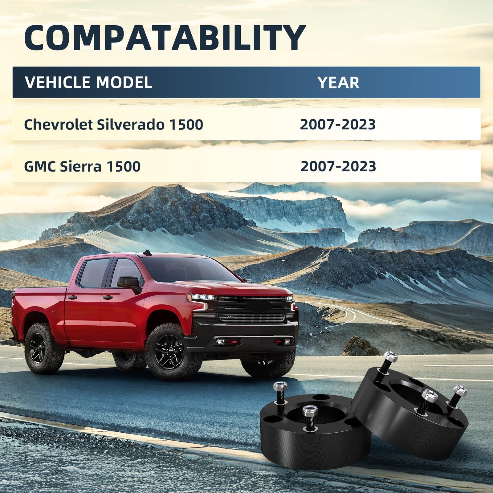 Leveling Lift Kit for 2007-2023 Silverado 1500 Sierra 1500, 3” Forged Front …