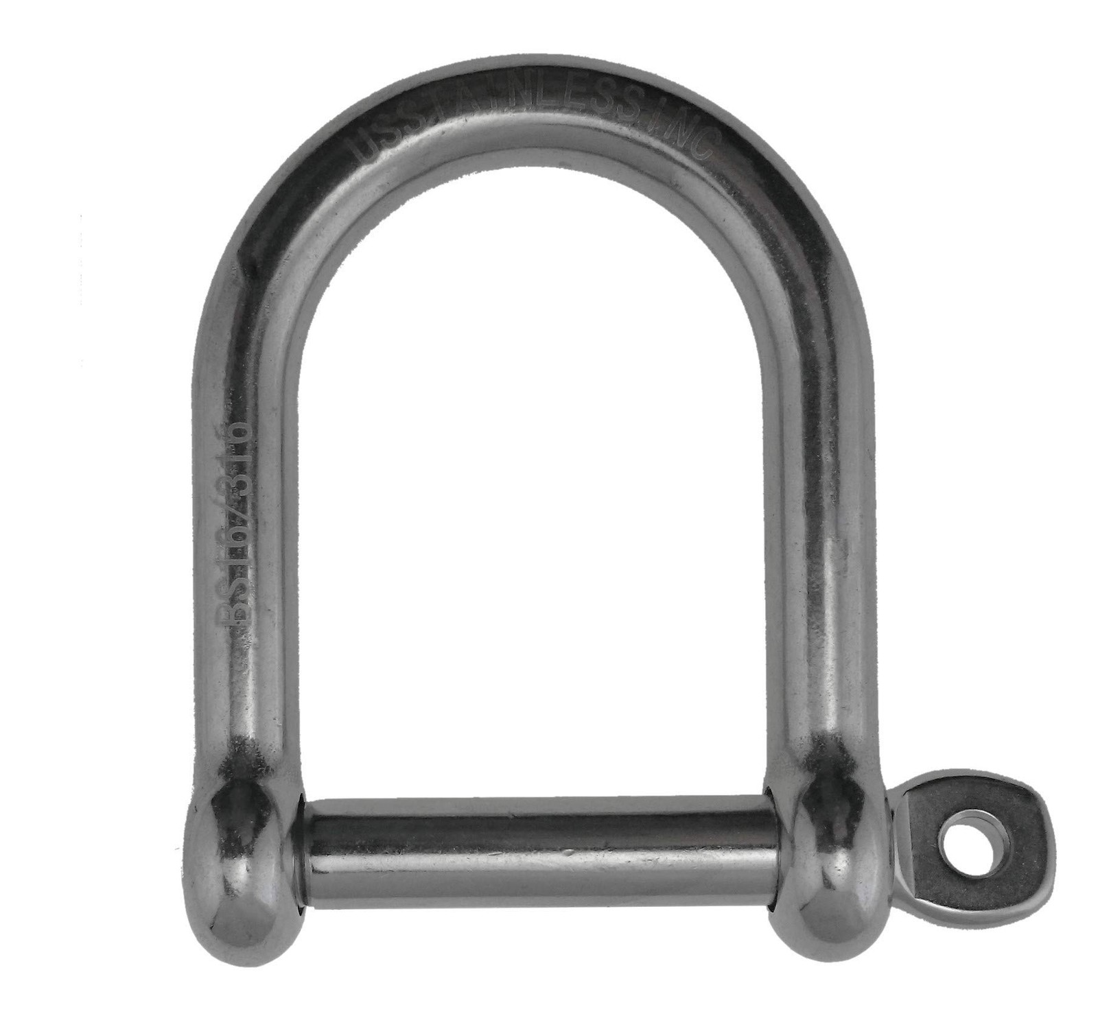US STAINLESS Stainless Steel 316 Wide D Shackle 5/16″ D, Silver