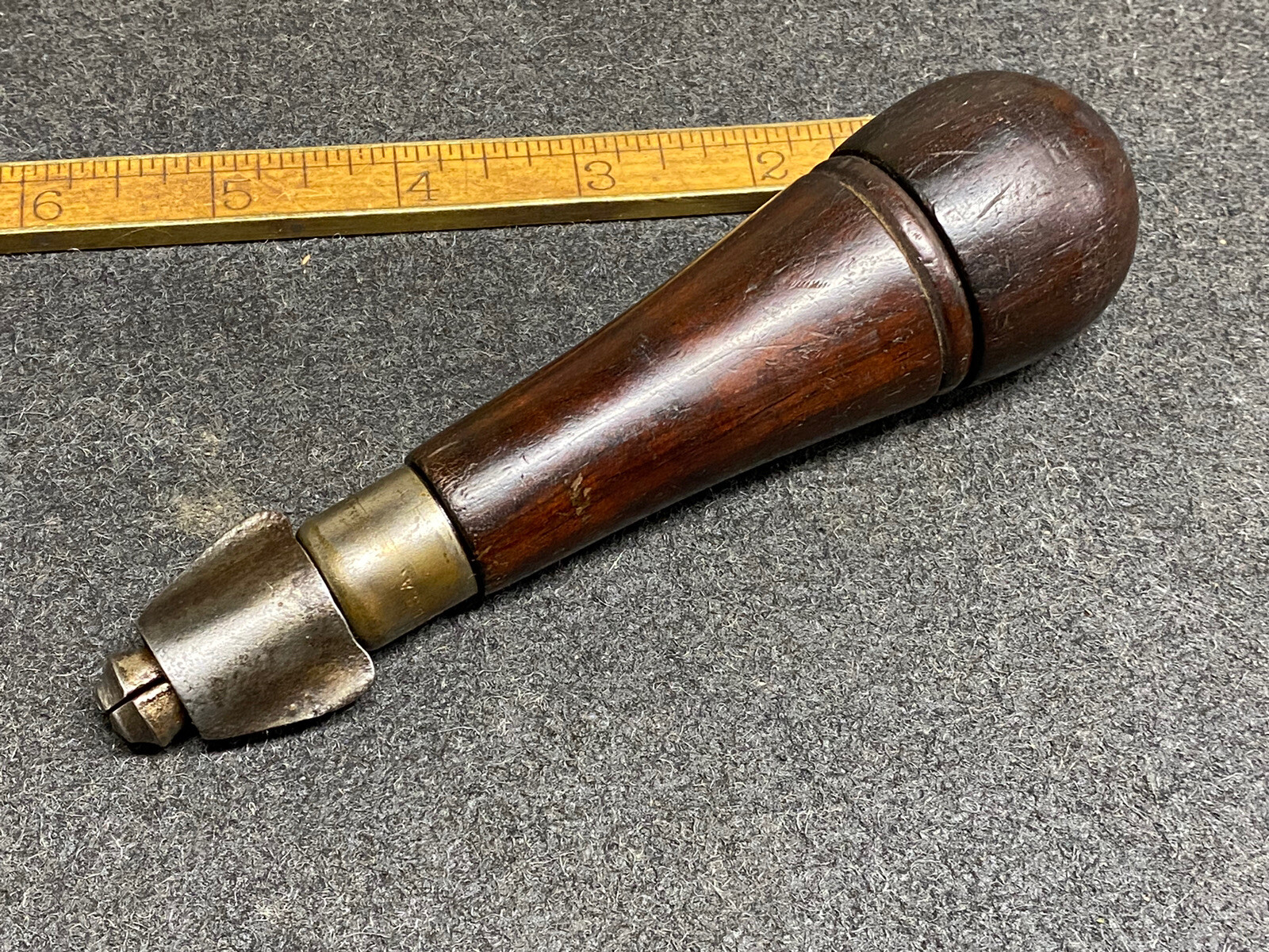 Vintage John S Fray Exotic Wood Tool Holder With 7 Tools