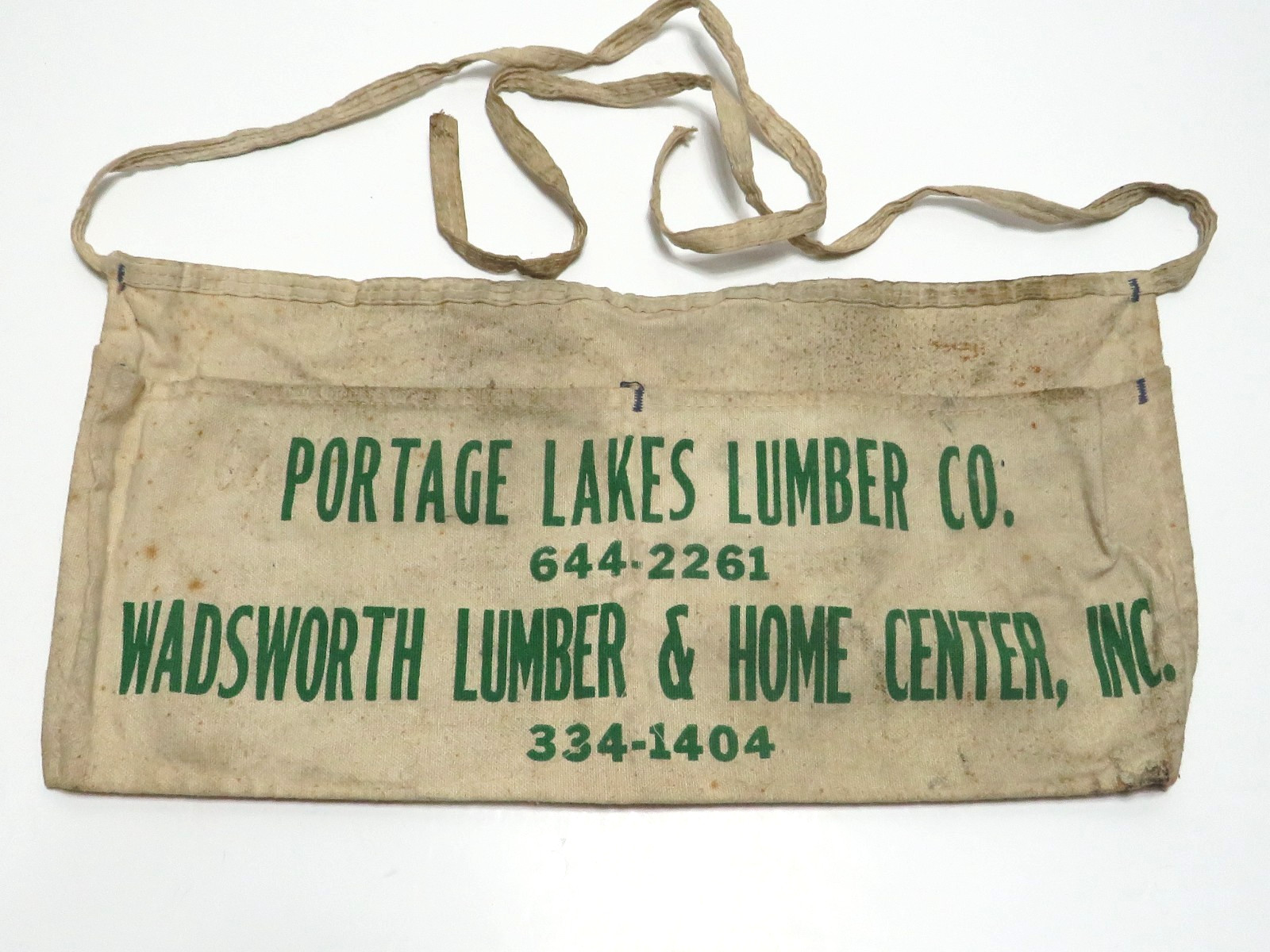 VINTAGE CARPENTER’S APRON PORTAGE LAKES LUMBER CO. – WADSWORTH LUMBER & HOME CTR