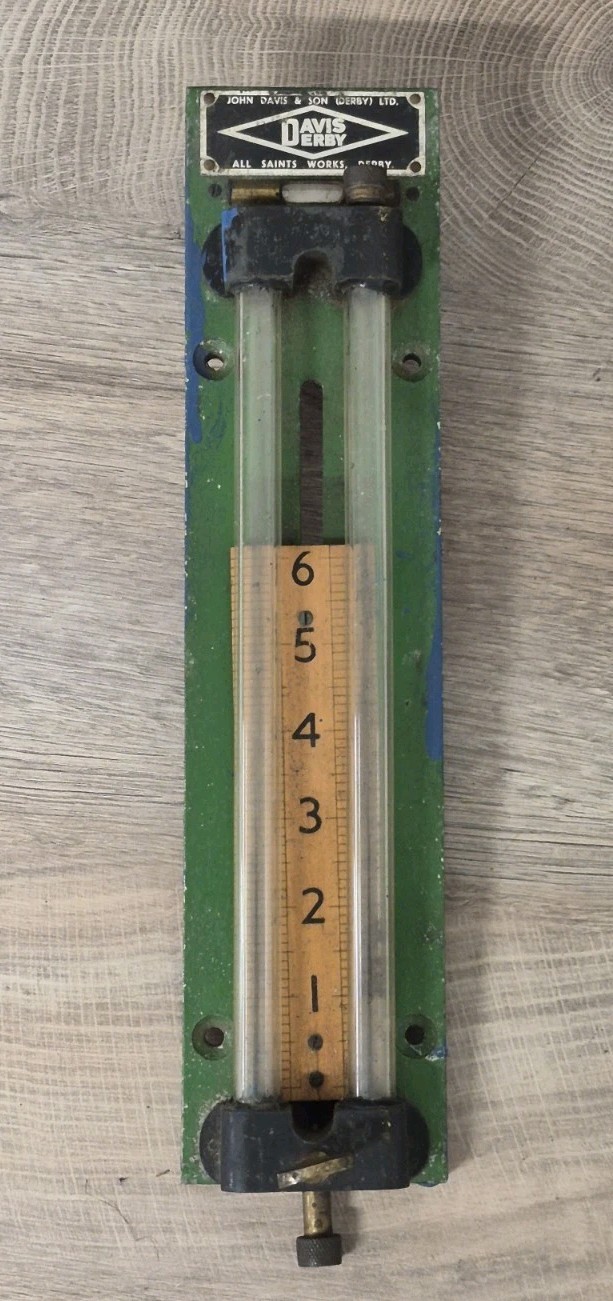 VINTAGE MANOMETER PRESSURE GAUGE GAS TEST U-GAUGE DAVIS DERBY