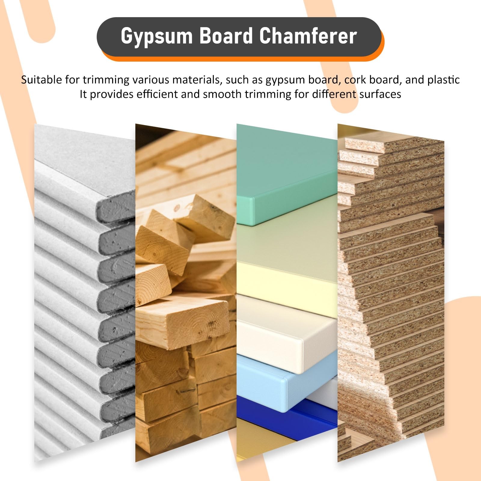 Plasterboard Fast Cutter, Precise 45° 60° Gypsum Board Chamferer with 10 Blad…