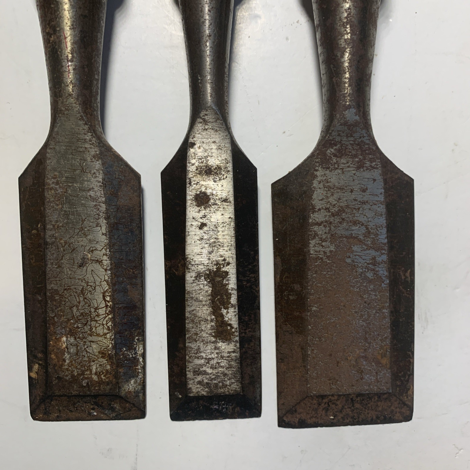 Vintage Stanley Steel Cap Wood Chisels No. 60 Set of 3- Made in USA