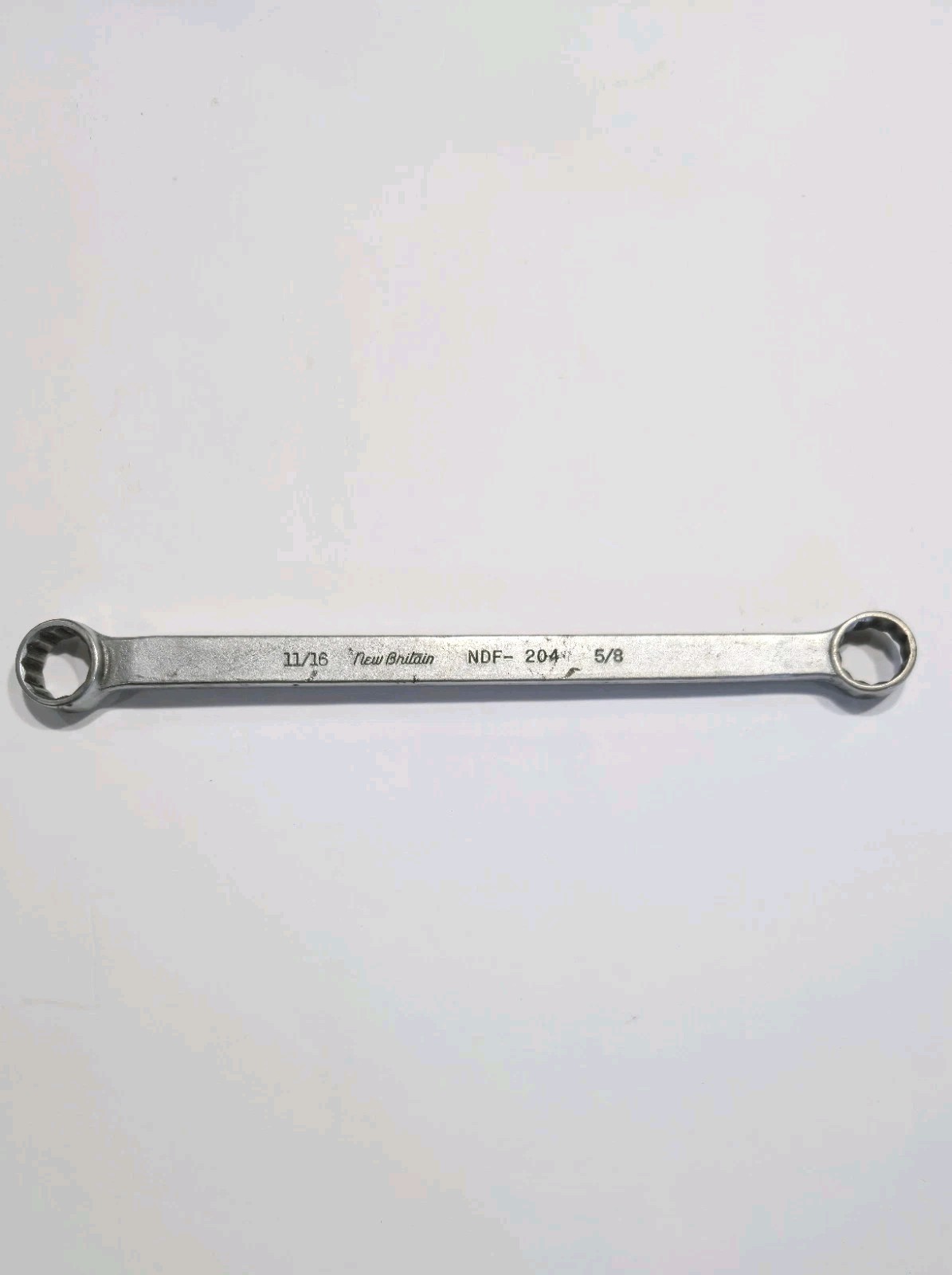Vintage New Britain Tools 5/8” X 11/16” 12 Point Double Box Wrench NDF-204 USA