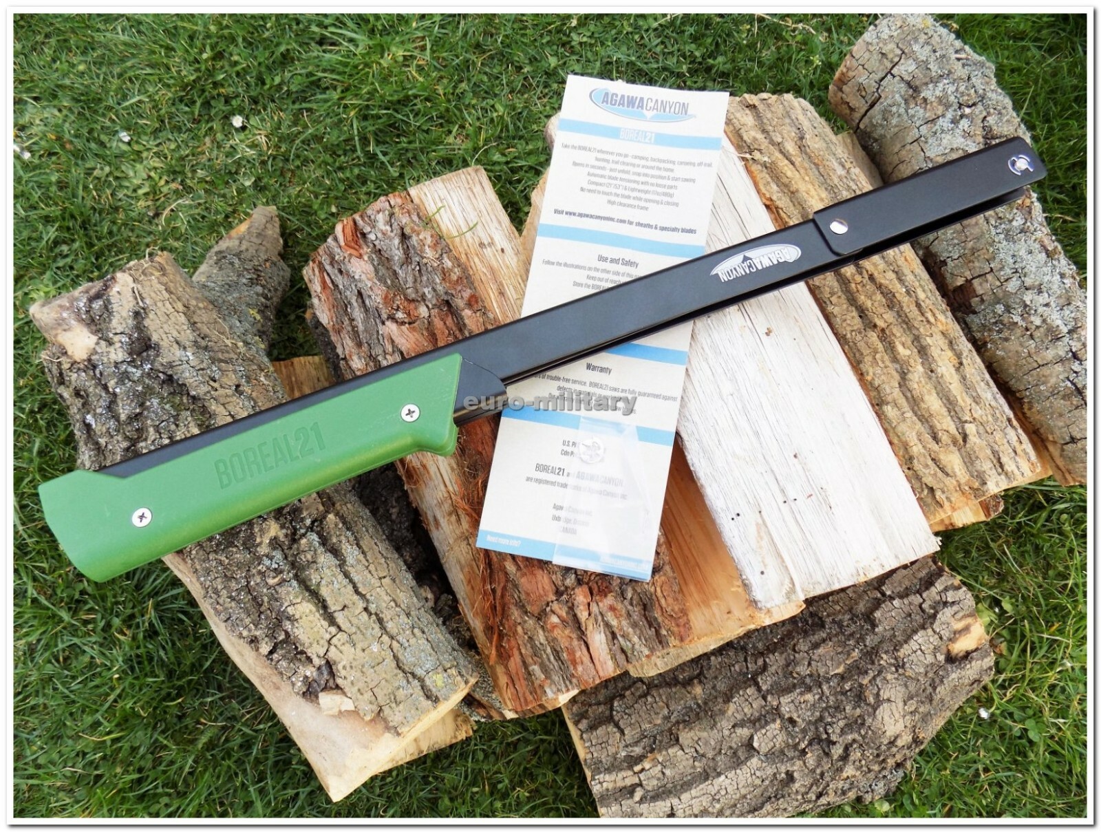 AGAWA CANYON® BOREAL 21 Outdoor BUSHRAFT Backpacing Camping Saw – Green / Black