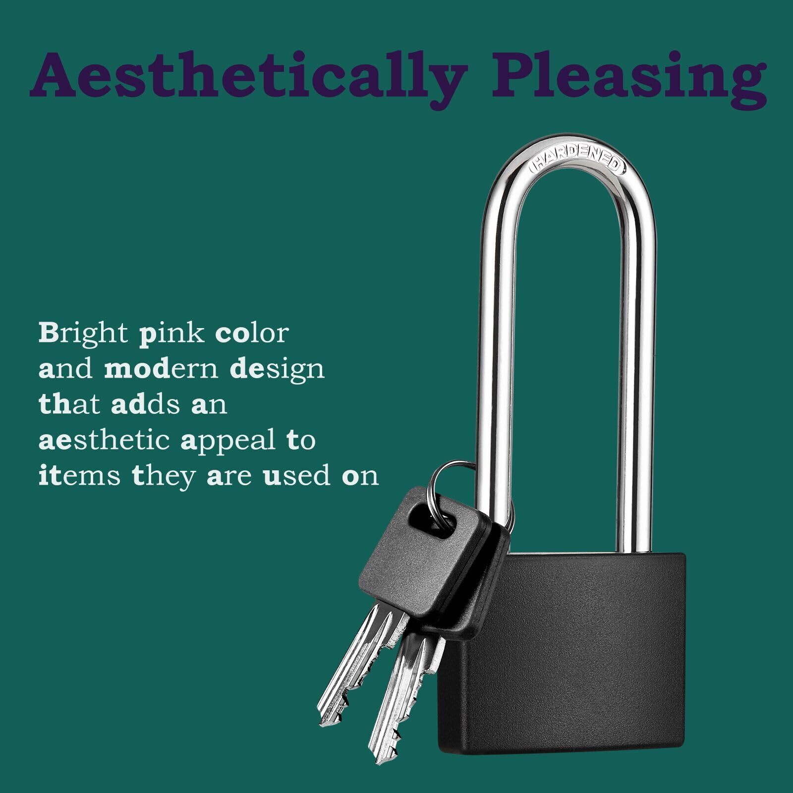 Aluminum Padlock With Key 21/2 Inch Long Shackle Pad Lock With 2 Keys Lock And