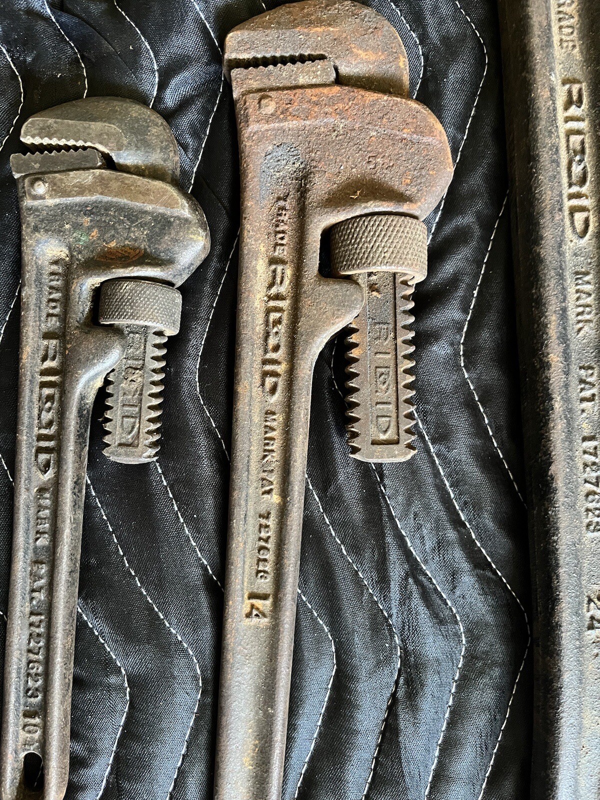 Lot Of 3 Rigid Pipe Wrenches, 24, 14, 10