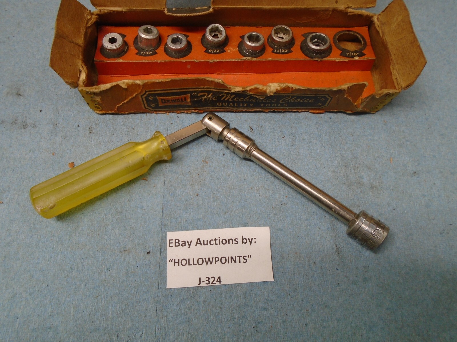 Oxwall USA Vintage 10 Pc 1/4″ Drive Flex Socket Set for Radio TV Auto Hobby J324
