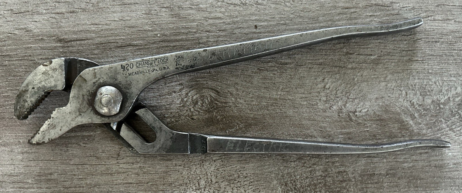 Vintage No. 420 Channel Lock Pliers Champion- Meadville PA-USA