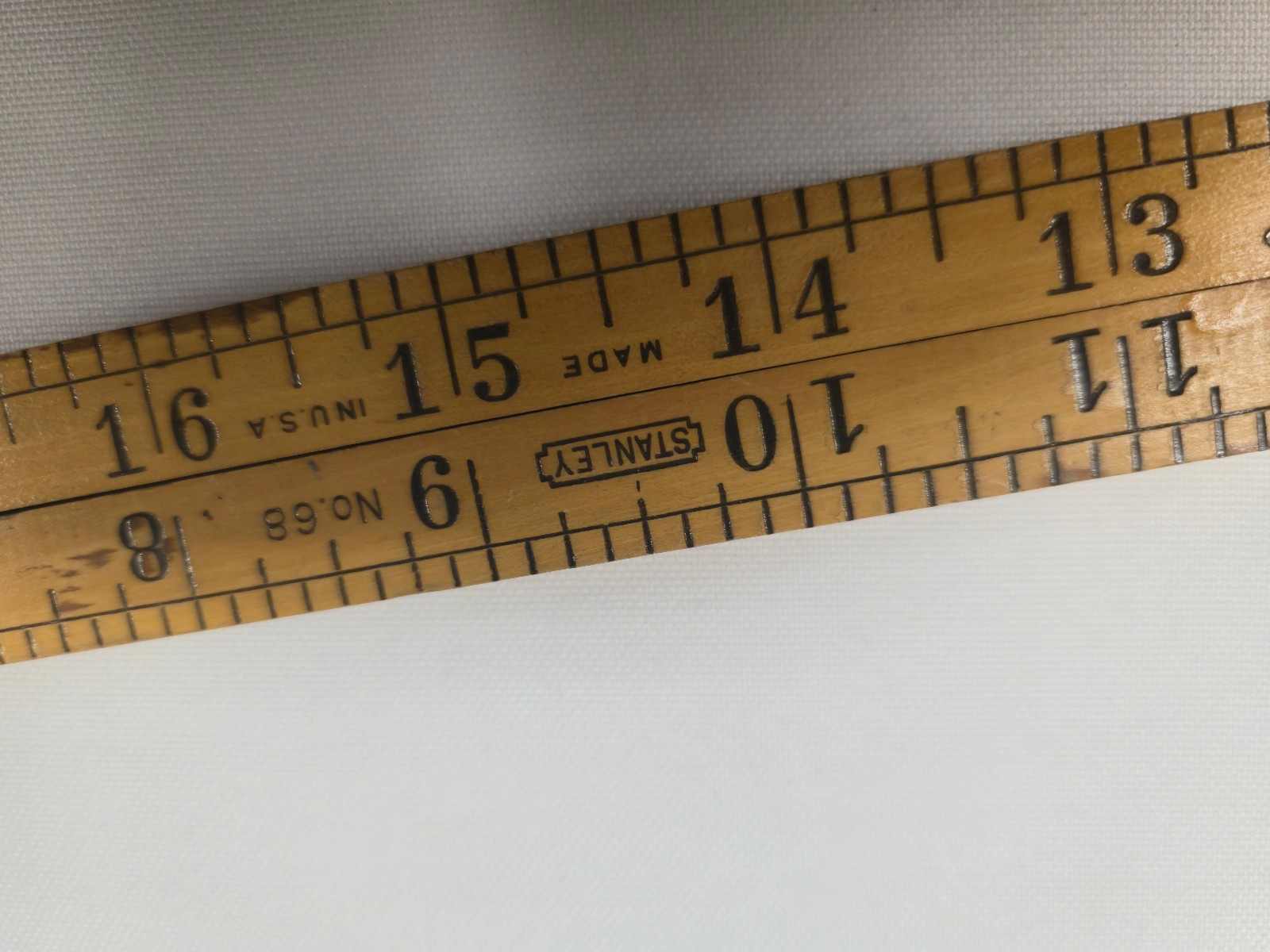 NOS Vintage STANLEY No. 68 24 Inch Boxwood & Brass Folding Ruler Rule USA