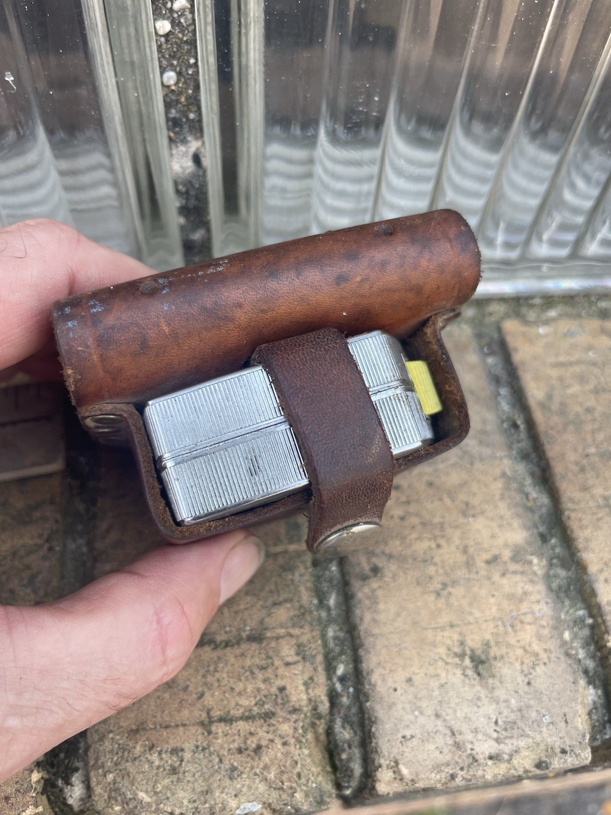 Vtg Goldblatt leather Tape Measure Holster & 16 Ft Stanley Power Lock USA Made